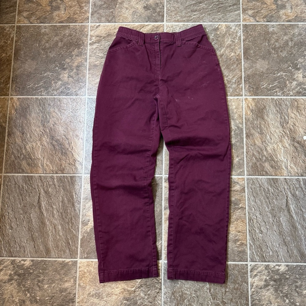 LL Bean Womens Flannel Lined Jeans 6 Classic Fit Maroon